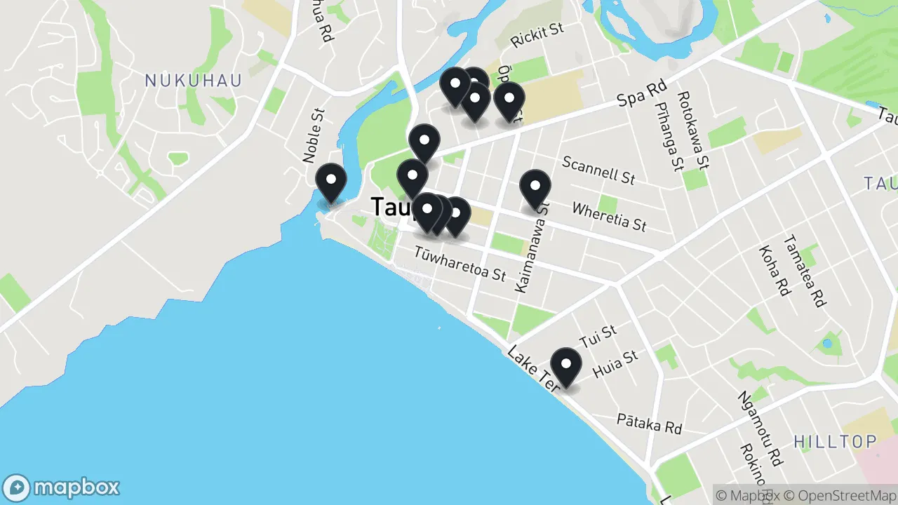 Map of local businesses in Taupō